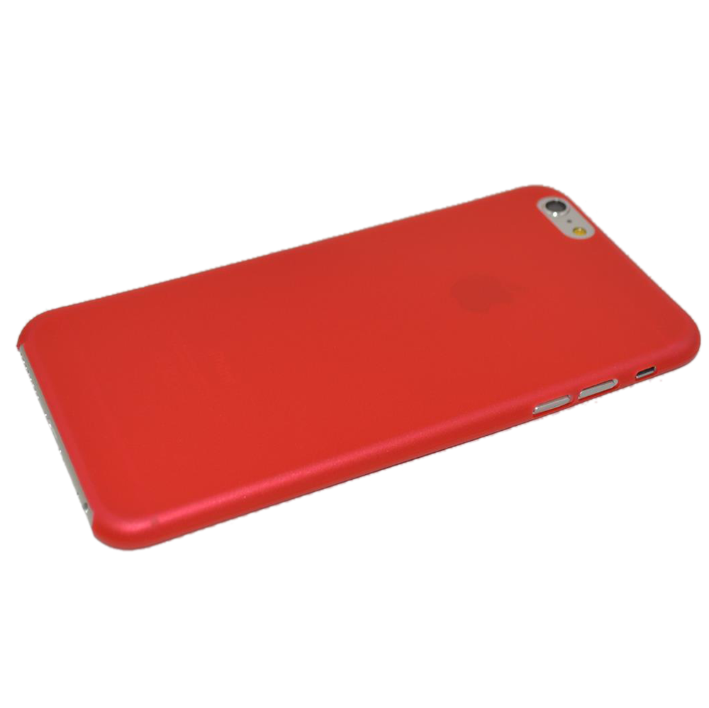 Rood/transparant mat hardcase iPhone 6 Plus