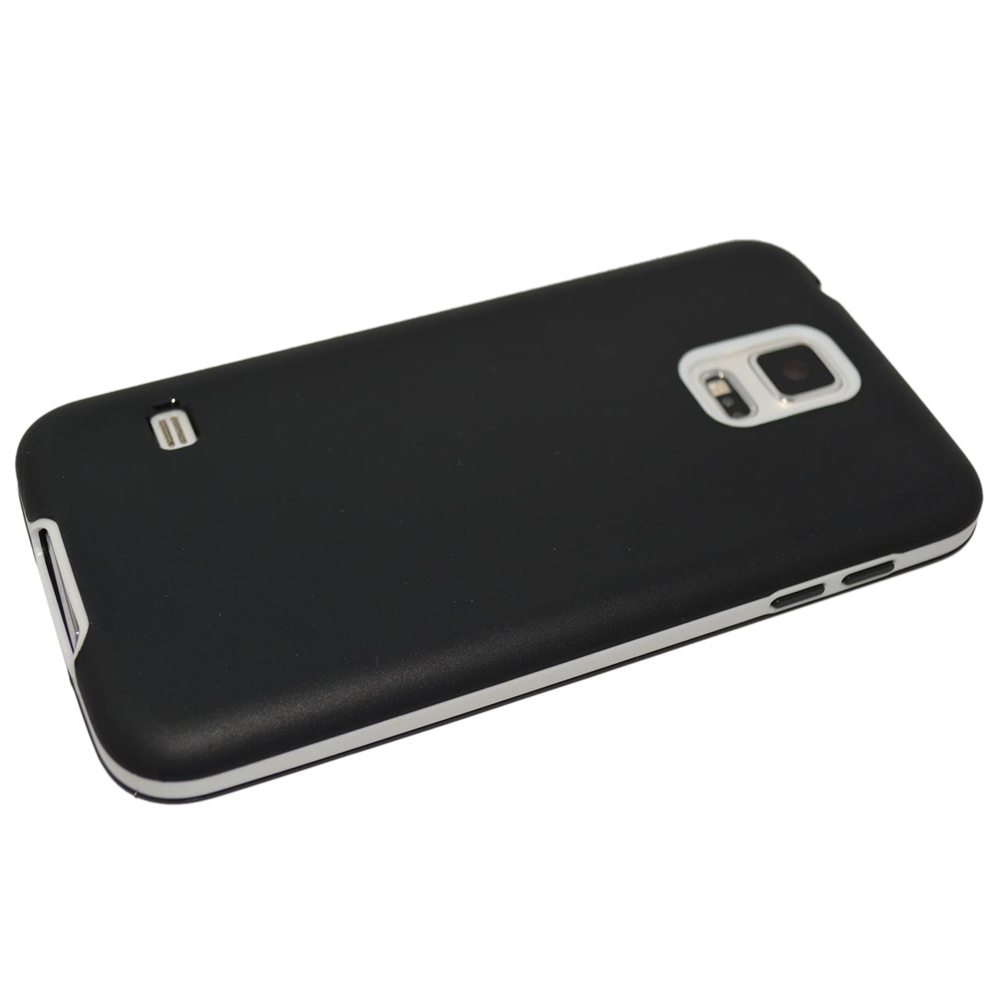 Zwart TPU hoesje met witte rand Samsung Galaxy S5