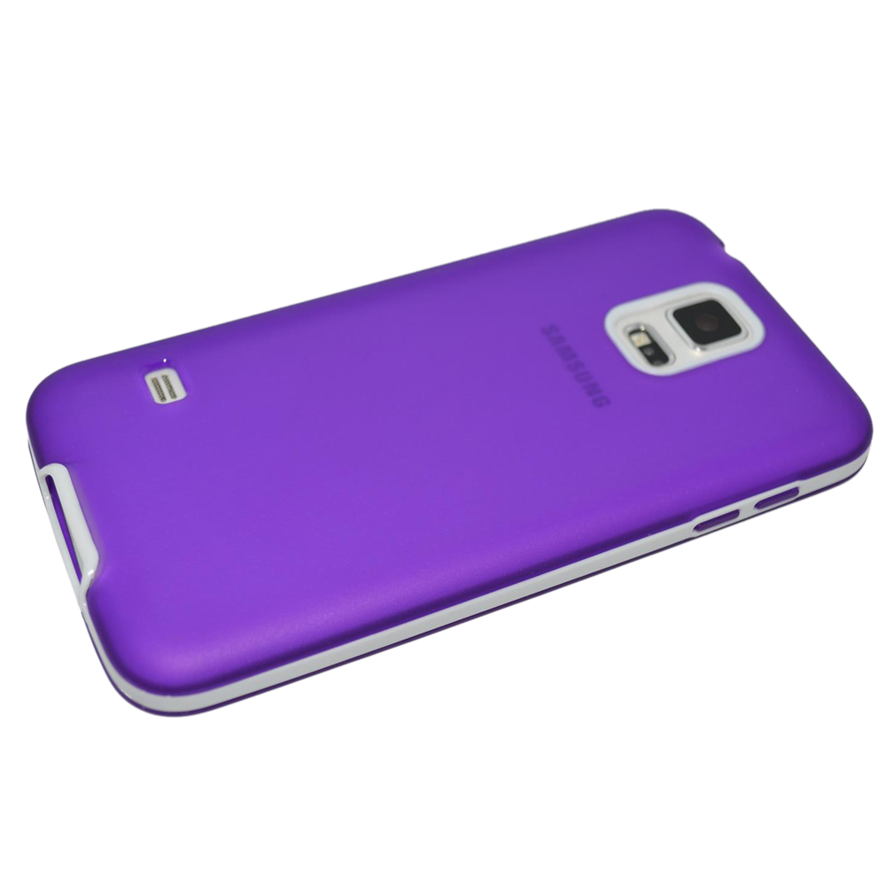 Paars TPU hoesje met witte rand Samsung Galaxy S5